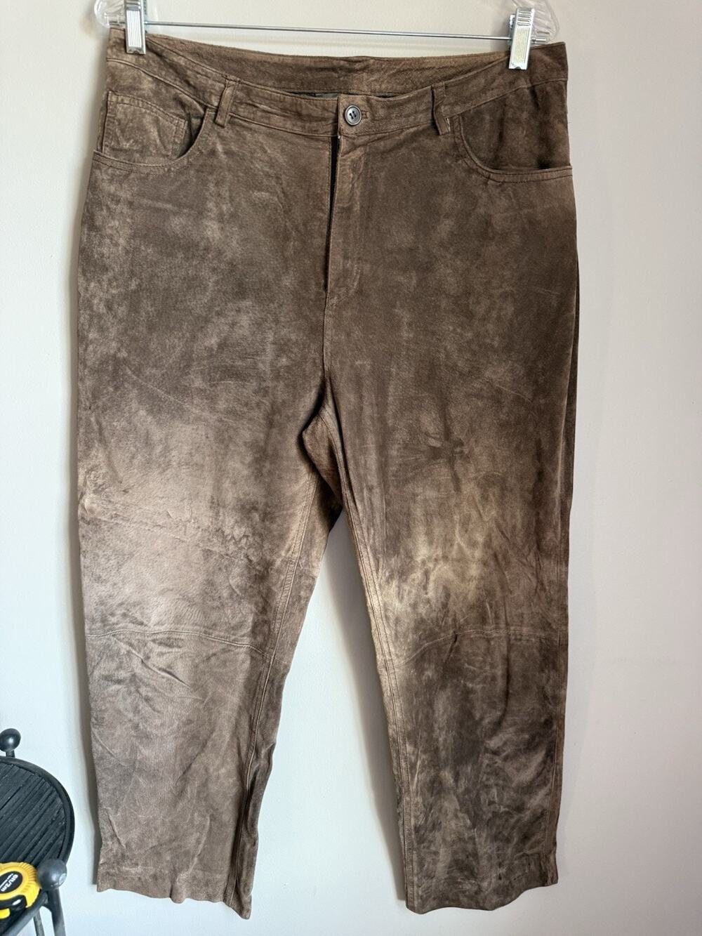 Brandon Thomas Women's 100 Suede Leather Pants Brown Size 12 Fully Lined Western